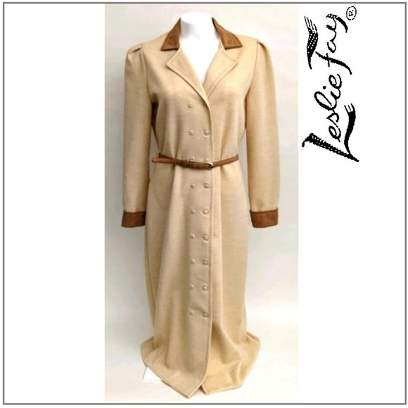 Leslie Fay Dresses & Skirts - Leslie Fay Vintage Women's Tan/Brown Belted Dress